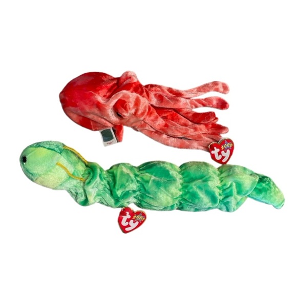 Retired Ty Beanie Baby Bundle- Squirmy & Wiggly 2000 - Picture 2 of 6